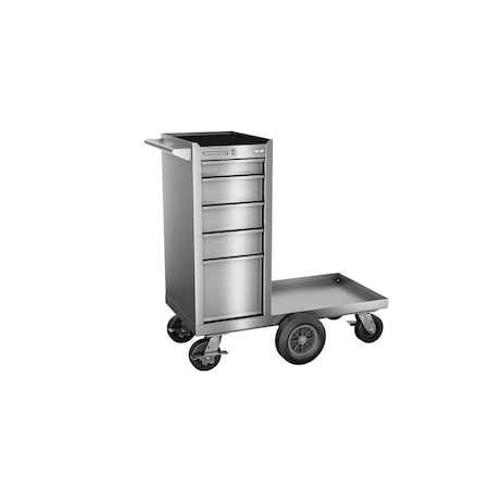 Champion Tool Storage FMPro SST Tool Cabinet, Maintenance Cart, 5 Drawer, Silver, Stainless Steel, 15 in W x 20 in D FMPS1505LMC